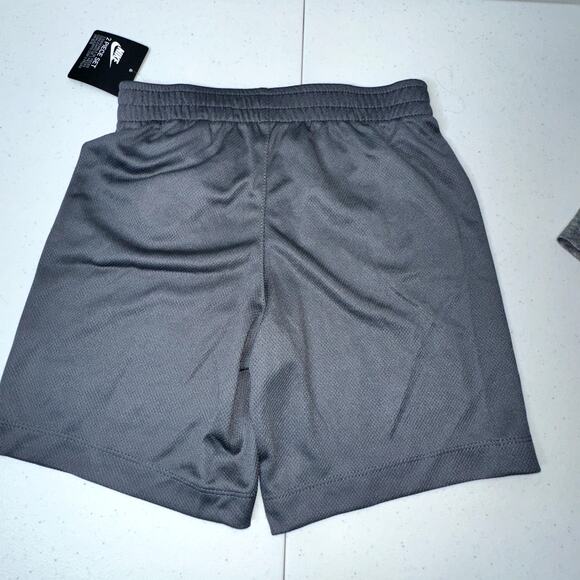 Nike Short Set Boys Size 6  White Blue Swoosh Short Sleeve Shirt Gray Shorts NWT - Picture 5 of 8